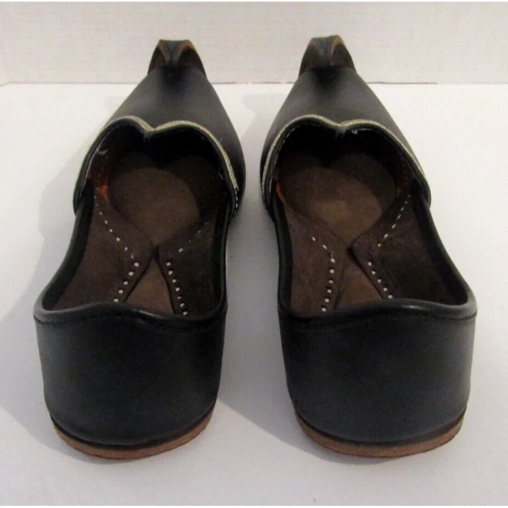 Desi Colour Ethnic Loafers Leather Premium Mojari Black Nok Traditional 11.5